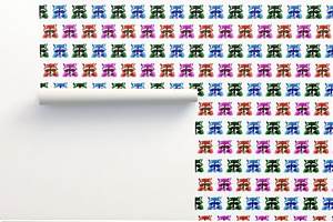 Wallpaper - colorful racoons -